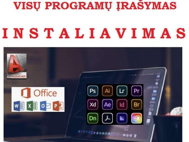 AutoCAD, Photoshop, Windows ir kitų programų: instaliavimas Vilniuje