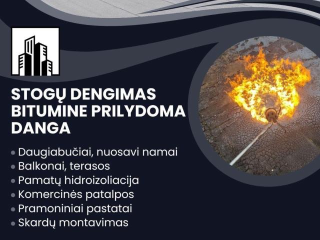 Stogų dengimas bitumine prilydoma danga
