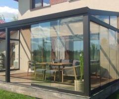 Aliuminio stoginės su integruota vandens nubėgimo sistema