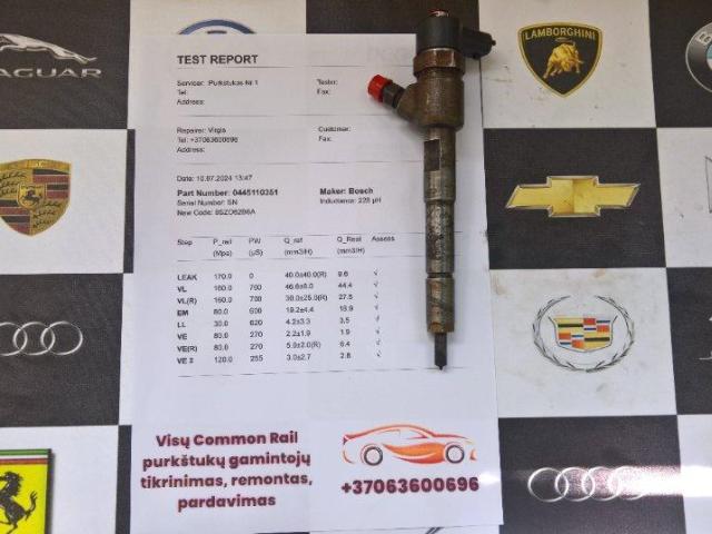 Kuro purkštukai Alfa Romeo,Fiat,Ford,Lancia,Opel,Suzuki. 0445110351