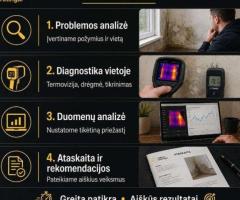 Stogų ir fasadų pratekėjimo diagnostika be ardymo