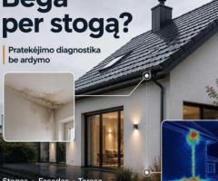 Stogų ir fasadų pratekėjimo diagnostika be ardymo