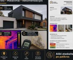 Stogų ir fasadų pratekėjimo diagnostika be ardymo