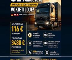 Darbas Vokietijoje! CE kategorijos vairuotojai darbui su konteineriais