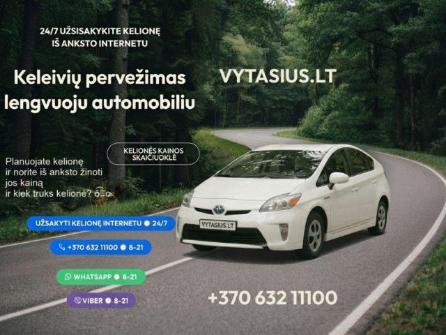 Keleivių pervežimo paslaugos lengvuoju automobiliu 24/7