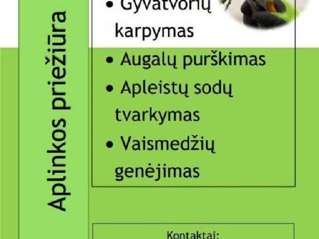 Aplinkos priežiūra (genėjimas, purškimas ir kt.)