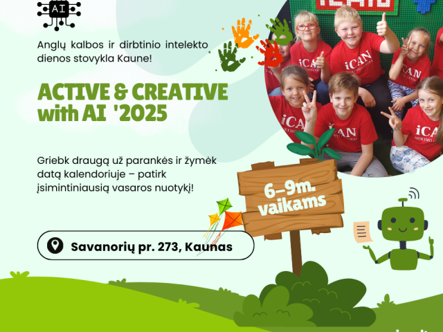 Anglų kalbos ir dirbtinio intelekto stovykla Kaune!